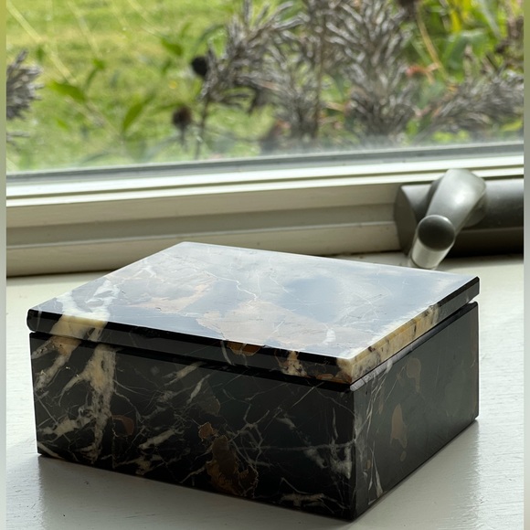 Vintage RARE English Blue John Granite Stone Vase & Box Set - Picture 14 of 16